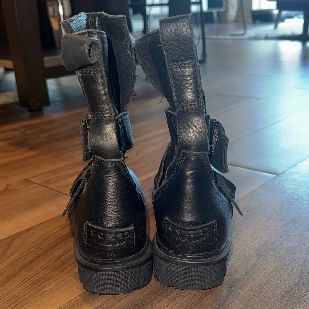 Sorrel black  Leather Buckle Boots - Picture 3 of 3